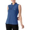 imageTBMPOY Womens Sleeveless Golf Polo Shirts UPF 50 Tennis Tank Tops Quick Dry Zip Up7bright Blue