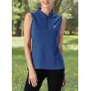 imageTBMPOY Womens Sleeveless Golf Polo Shirts UPF 50 Tennis Tank Tops Quick Dry Zip Up7bright Blue
