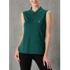 imageTBMPOY Womens Sleeveless Golf Polo Shirts UPF 50 Tennis Tank Tops Quick Dry Zip Up8blackish Green