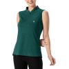 imageTBMPOY Womens Sleeveless Golf Polo Shirts UPF 50 Tennis Tank Tops Quick Dry Zip Up8blackish Green
