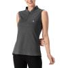 imageTBMPOY Womens Sleeveless Golf Polo Shirts UPF 50 Tennis Tank Tops Quick Dry Zip Up9dark Grey