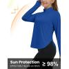 imageTBMPOY Womens Sun Shirt 14 Zipper Long Sleeve UPF 50 Sun Protection Clothing UV SPF Hiking OutdoorBlue