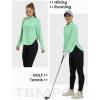 imageTBMPOY Womens Sun Shirt 14 Zipper Long Sleeve UPF 50 Sun Protection Clothing UV SPF Hiking OutdoorLight Green