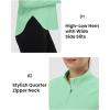 imageTBMPOY Womens Sun Shirt 14 Zipper Long Sleeve UPF 50 Sun Protection Clothing UV SPF Hiking OutdoorLight Green