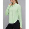 imageTBMPOY Womens Sun Shirt 14 Zipper Long Sleeve UPF 50 Sun Protection Clothing UV SPF Hiking OutdoorLight Green