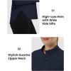 imageTBMPOY Womens Sun Shirt 14 Zipper Long Sleeve UPF 50 Sun Protection Clothing UV SPF Hiking OutdoorNavy Blue
