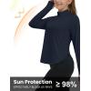 imageTBMPOY Womens Sun Shirt 14 Zipper Long Sleeve UPF 50 Sun Protection Clothing UV SPF Hiking OutdoorNavy Blue