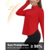 imageTBMPOY Womens Sun Shirt 14 Zipper Long Sleeve UPF 50 Sun Protection Clothing UV SPF Hiking OutdoorRed