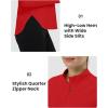imageTBMPOY Womens Sun Shirt 14 Zipper Long Sleeve UPF 50 Sun Protection Clothing UV SPF Hiking OutdoorRed