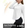 imageTBMPOY Womens Sun Shirt 14 Zipper Long Sleeve UPF 50 Sun Protection Clothing UV SPF Hiking OutdoorWhite