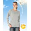 imageTBMPOY Womens UPF 50 Sun Protection Long Sleeve Shirts SPF Lightweight Hiking Running Fishing Outdoor Tops3light Grey