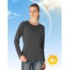 imageTBMPOY Womens UPF 50 Sun Protection Long Sleeve Shirts SPF Lightweight Hiking Running Fishing Outdoor Tops8dark Grey