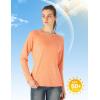 imageTBMPOY Womens UPF 50 Sun Protection Long Sleeve Shirts SPF Lightweight Hiking Running Fishing Outdoor Tops9orange