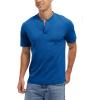 imageTBMPOY Mens Henley Polo Shirts Short Sleeve Casual TShirt Lightweight Collarless Work Outdoor Golf ShirtsRoyal Blue