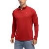 imageTBMPOY Mens Hiking Shirts 14 Zip Running Sun Protection Pullover Long Sleeve UPF 50 Lightweight Fishing Rash GuardRed1