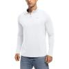 imageTBMPOY Mens Hiking Shirts 14 Zip Running Sun Protection Pullover Long Sleeve UPF 50 Lightweight Fishing Rash GuardWhite1
