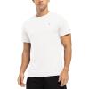 imageTBMPOY Mens Hiking Shirts Short Sleeve Athletic Dry Fit Waterproof Shirts Running Gym Active Performance T Shirts White M