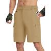 imageTBMPOY Mens Hiking Shorts Quick Dry 6 Cargo Pockets Water Resistants Stretch Shorts with PocketsKhaki