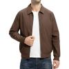 imageTBMPOY Mens Lightweight Jackets Casual Stylish Windbreakers for Men Light Track Jacket Laydown Collar Fall Golf CoatsDark Coffee
