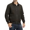 imageTBMPOY Mens Work Jackets Cotton Fall Coats Full Zip Warm Windbreaker Spring Collar Jacket Casual Work OutwearDark Brownlight