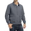 imageTBMPOY Mens Work Jackets Cotton Fall Coats Full Zip Warm Windbreaker Spring Collar Jacket Casual Work OutwearSteel Greylight