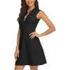imageTBMPOY Womens Golf Polo Dress Sleeveless Zip Up Lightweight Tennis Workout UPF 50 Quick Dry Athletic Sports Black M