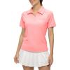 imageTBMPOY Womens Golf Polo Shirts Short Sleeve UPF 50 Dry Fit Athletic Tennis TShirts Zip Up Athletic Sports ShirtPink