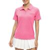 imageTBMPOY Womens Golf Polo Shirts Short Sleeve UPF 50 Dry Fit Athletic Tennis TShirts Zip Up Athletic Sports ShirtRose