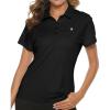imageTBMPOY Womens Golf Polo Short Sleeve Shirts Lightweight Moisture Wicking Collared T Shirt Quick Dry 4ButtonA2black
