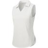 imageTBMPOY Womens Golf Sleeveless Polo Collared Tennis Tank Tops Shirts UPF 50 Sun Protection Quick Dry AthleticWhite
