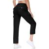 imageTBMPOY Womens Hiking Pants Quick Dry Convertible Lightweight Roll Up Cargo Pockets Travel Essentials Waterproof WorkBlack
