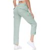 imageTBMPOY Womens Hiking Pants Quick Dry Convertible Lightweight Roll Up Cargo Pockets Travel Essentials Waterproof WorkBlue