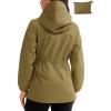 imageTBMPOY Womens Lightweight Rain Long Jackets Packable with Hooded Outdoor Hiking Waterproof Windbreaker Raincoats TravelArmy Green