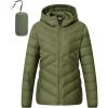 imageTBMPOY Womens Packable Down Jacket Lightweight Winter Puffer Jacket Hooded Warm Coat Waterproof Quilted Thermal JacketsArmy Green