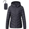 imageTBMPOY Womens Packable Down Jacket Lightweight Winter Puffer Jacket Hooded Warm Coat Waterproof Quilted Thermal JacketsNavy