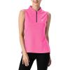imageTBMPOY Womens Sleeveless Golf Polo Shirts UPF 50 Tennis Tank Tops Quick Dry Zip Up1rose