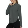 imageTBMPOY Womens Sun Shirt 14 Zipper Long Sleeve UPF 50 Sun Protection Clothing UV SPF Hiking OutdoorDeep Gray