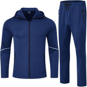 imageTBMPOY Mens Hooded Tracksuits Sweatsuits 2 Piece Sets Jogging Track Sweat Suit Workout Gym Warm Up Outfits with HoodieRoyal Blue