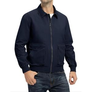 imageTBMPOY Mens Work Jackets Cotton Fall Coats Full Zip Warm Windbreaker Spring Collar Jacket Casual Work OutwearNavylight