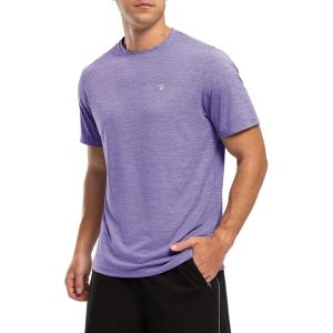 imageTBMPOY Mens Workout Dry Fit TShirt Quick Dry UPF 50 Athletic Shirt Moisture Wicking Lightweight Top Running ActivewearDark Purple