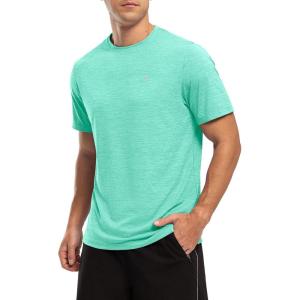 imageTBMPOY Mens Workout Dry Fit TShirt Quick Dry UPF 50 Athletic Shirt Moisture Wicking Lightweight Top Running ActivewearEmerald Green