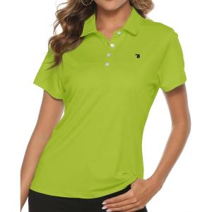 imageTBMPOY Womens Golf Polo Short Sleeve Shirts Lightweight Moisture Wicking Collared T Shirt Quick Dry 4ButtonB13green