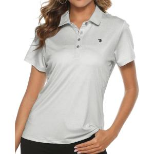 imageTBMPOY Womens Golf Polo Short Sleeve Shirts Lightweight Moisture Wicking Collared T Shirt Quick Dry 4ButtonC16light Grey