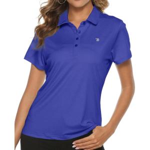 imageTBMPOY Womens Golf Polo Short Sleeve Shirts Lightweight Moisture Wicking Collared T Shirt Quick Dry 4ButtonD22update Indigo
