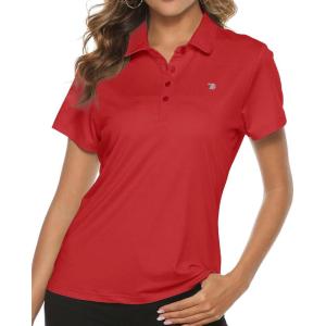 imageTBMPOY Womens Golf Polo Short Sleeve Shirts Lightweight Moisture Wicking Collared T Shirt Quick Dry 4ButtonD25erythrinus