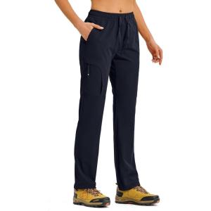 imageTBMPOY Womens Hiking Pants Water Resistant Lightweight Quick Dry Cargo Travel Fishing Work Camping Pant with 4 PocketsNavy