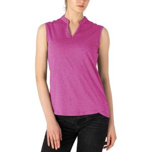 imageTBMPOY Womens Sleeveless Golf Polo Shirts VNeck Collarless Tennis Athletic Tank Tops Quick Dry Deap Rose S