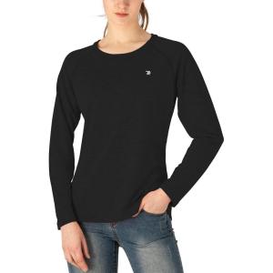 imageTBMPOY Womens UPF 50 Sun Protection Long Sleeve Shirts SPF Lightweight Hiking Running Fishing Outdoor Tops12black