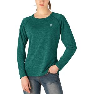 imageTBMPOY Womens UPF 50 Sun Protection Long Sleeve Shirts SPF Lightweight Hiking Running Fishing Outdoor Tops1blackish Green