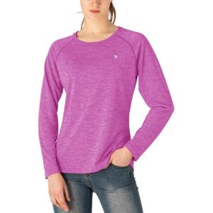 imageTBMPOY Womens UPF 50 Sun Protection Long Sleeve Shirts SPF Lightweight Hiking Running Fishing Outdoor Tops4purple